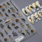 Nail Art Stickers Adhesive Slider Abstract Flower Leaf Branch Sticker Decals TS3204