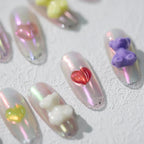 Nail Art Stickers Adhesive Slider Candy Colors Love Heart Jelly Sticker Decals M152