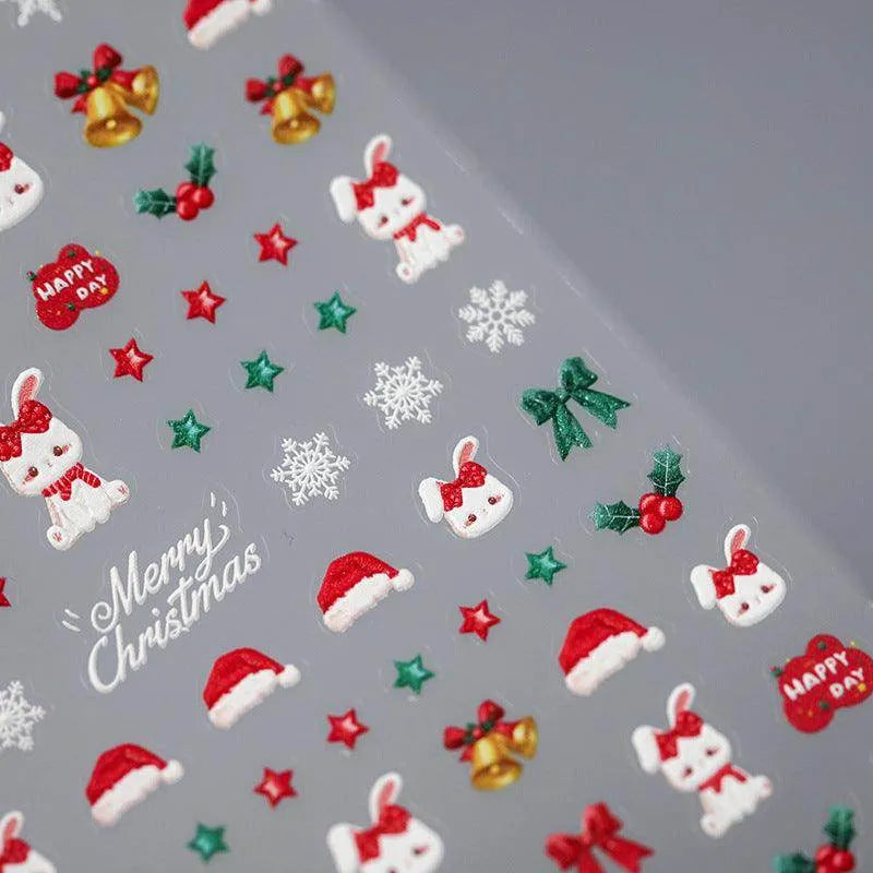 Nail Art Stickers Adhesive Slider Christmas Theme Sticker Decals TS3262