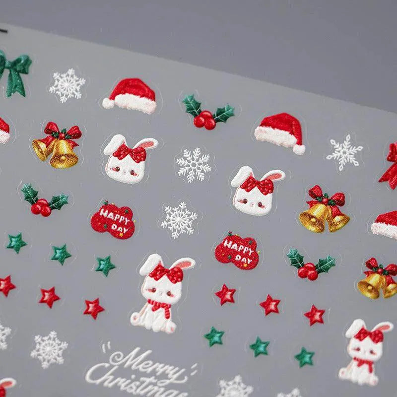Nail Art Stickers Adhesive Slider Christmas Theme Sticker Decals TS3262