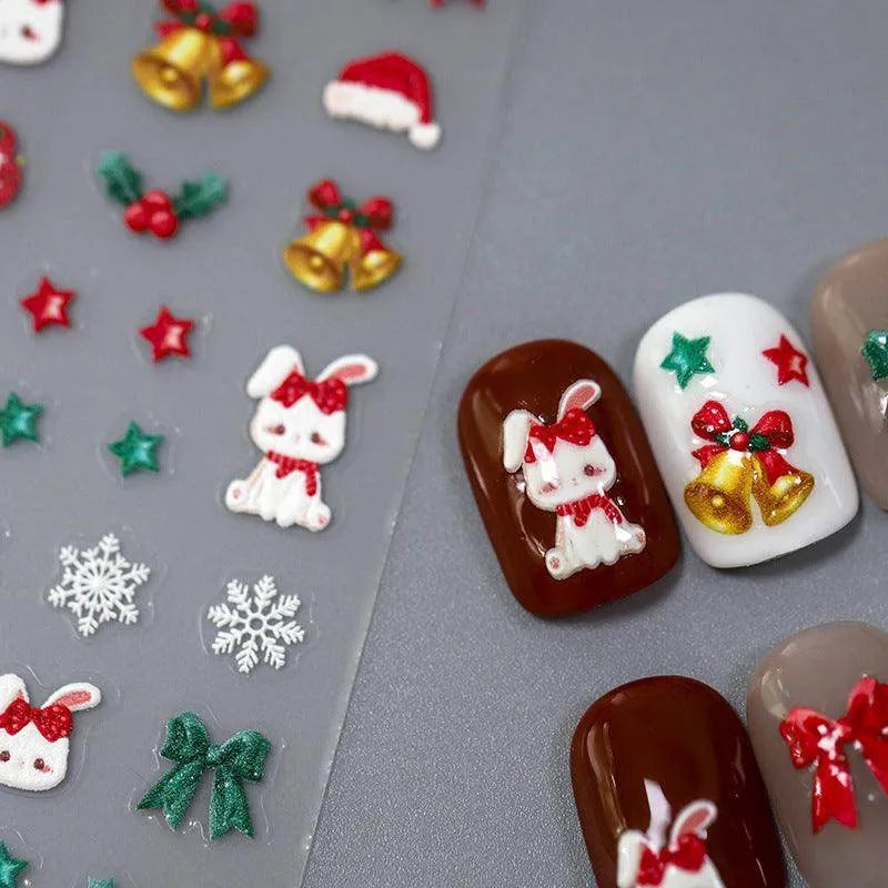 Nail Art Stickers Adhesive Slider Christmas Theme Sticker Decals TS3262