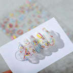 Nail Art Stickers Adhesive Slider Colorful Line Graffiti Embossed Sticker Decals TS1553