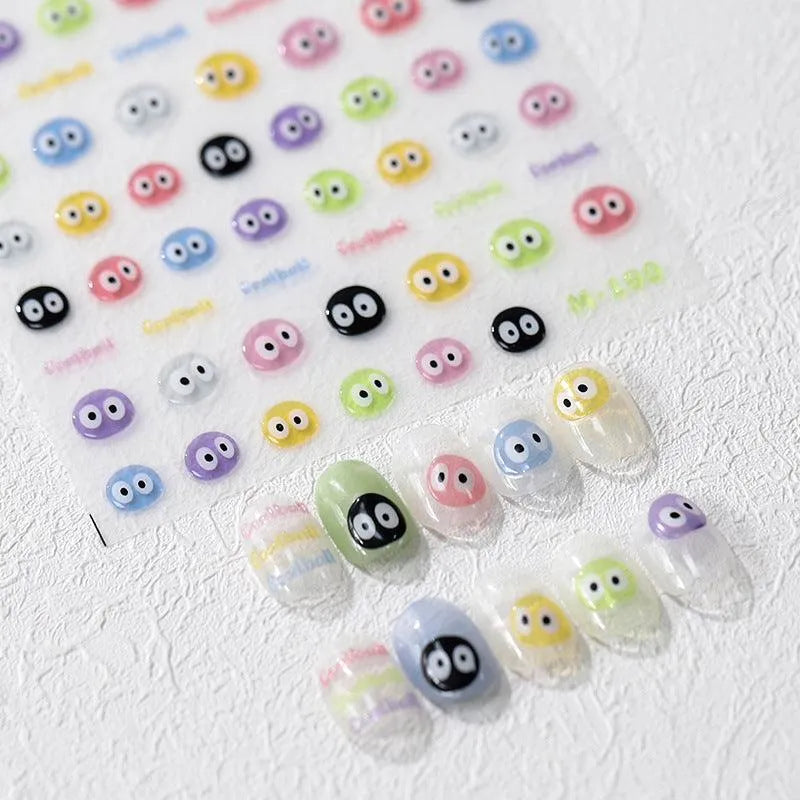 Nail Art Stickers Adhesive Slider Cute Eyes Jelly Sticker Decals M190