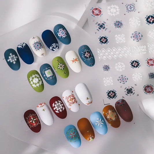Nail Art Stickers Adhesive Slider Embossed Bohemia Style Sticker Decals 