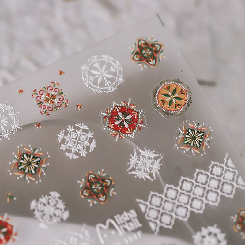 Nail Art Stickers Adhesive Slider Embossed Bohemia Style Sticker Decals 