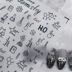 Nail Art Stickers Adhesive Slider Embossed Chemistry Symbol Sticker Decals KX294