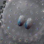 Nail Art Stickers Adhesive Slider Embossed Cross Star Sticker Decals 