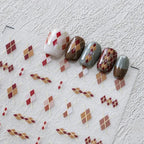Nail Art Stickers Adhesive Slider Embossed Grid Sticker Decals 