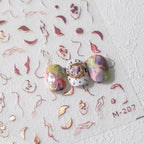 Nail Art Stickers Adhesive Slider Embossed Laser Lines Sticker Decals 