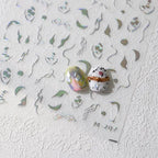 Nail Art Stickers Adhesive Slider Embossed Laser Lines Sticker Decals 