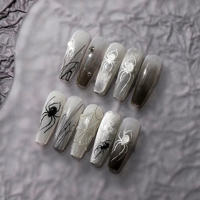 Nail Art Stickers Adhesive Slider Embossed Spider Rose Sticker Decals M225