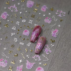 Nail Art Stickers Adhesive Slider Embossed Zodiac Aries Nail Sticker Decals DIY Nail Supplies M273