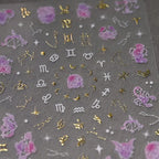 Nail Art Stickers Adhesive Slider Embossed Zodiac Aries Nail Sticker Decals DIY Nail Supplies M273