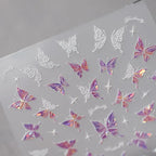 Nail Art Stickers Adhesive Slider Laser Butterfly Sticker Decals M262