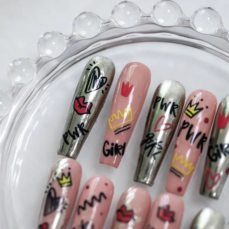 Nail Art Stickers Adhesive Slider Love Heart Sticker Decals TS2972