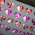 Nail Art Stickers Adhesive Slider Metal Colors Love Heart Sticker Decals EM012