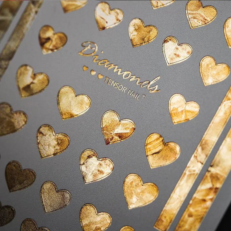 Nail Art Stickers Adhesive Slider Metal Colors Love Heart Sticker Decals EM012