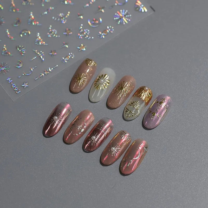 Nail Art Stickers Adhesive Slider Metal Colors Series Sticker Decals M093
