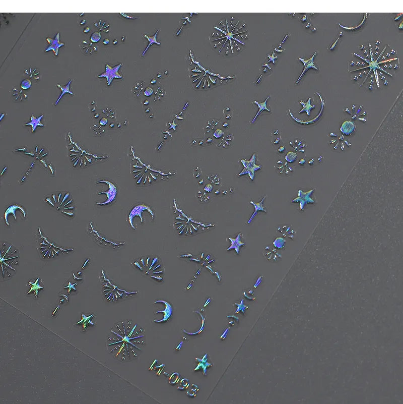 Nail Art Stickers Adhesive Slider Metal Colors Series Sticker Decals M093
