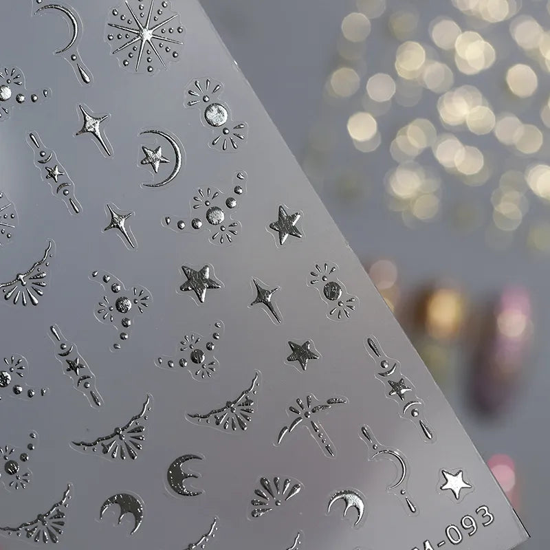 Nail Art Stickers Adhesive Slider Metal Colors Series Sticker Decals M093