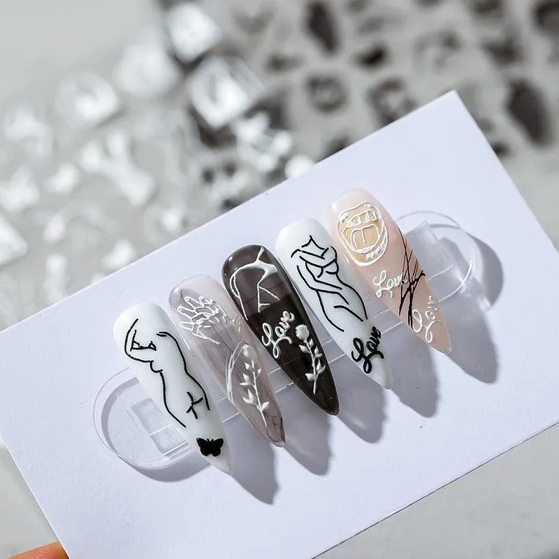 Nail Art Stickers Adhesive Slider Sexy Body Art Sticker Decals 