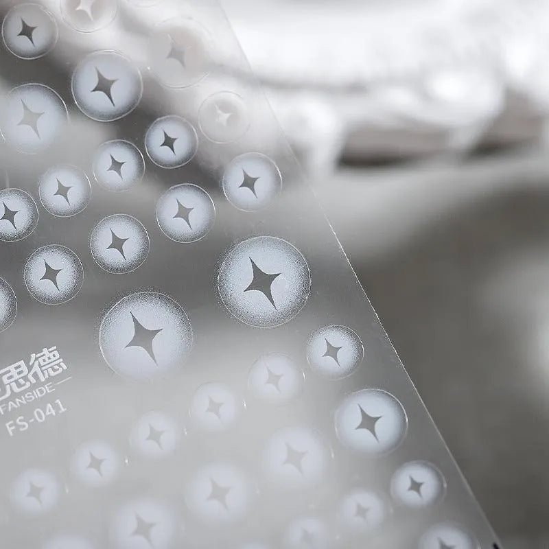Nail Art Stickers Adhesive Slider Stars Moon Sticker Decals FS041