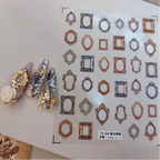 Nail Art Stickers Adhesive Slider Vintage Oil Painting Photo Frame Sticker Decals