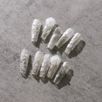 Nail Art Stickers Adhesive Slider White Flower Butterfly Embossed Sticker Decals TL140
