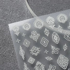 Nail Art Stickers Adhesive Slider White Totem Sticker Decals TS2093