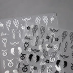 Nail Art Stickers Adhesive Slider White Wings Sticker Decals M208
