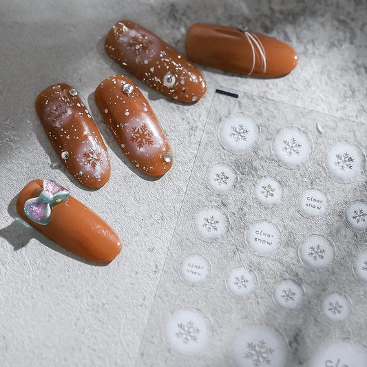 Nail Art Stickers Adhesive Slider Winter Snowflake Sticker Decals KX283