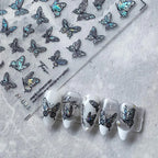 Nail Art Stickers Adhesive Sliders Embossed Butterfly Sticker Decals M051