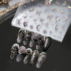 Nail Art Stickers Adhesive Sliders Laser Butterfly Moon Sticker Decals 