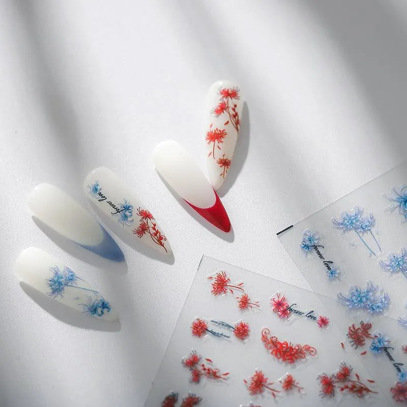 Nail Art Stickers Adhesive Sliders Mandala Flowers Sticker Decals 