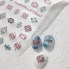 Nail Art Stickers Adhesive Sliders Persian Totem Embossed Sticker Decals TS3322
