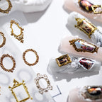 Nail Art Stickers Adhesive Sliders Vintage Photo Frames Embossed Sticker Decals 