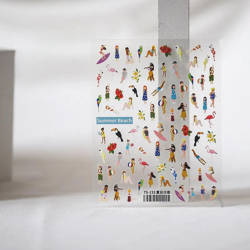 Nail Art Stickers Adhesive Summer Beach 3D Sticker Decals TS133