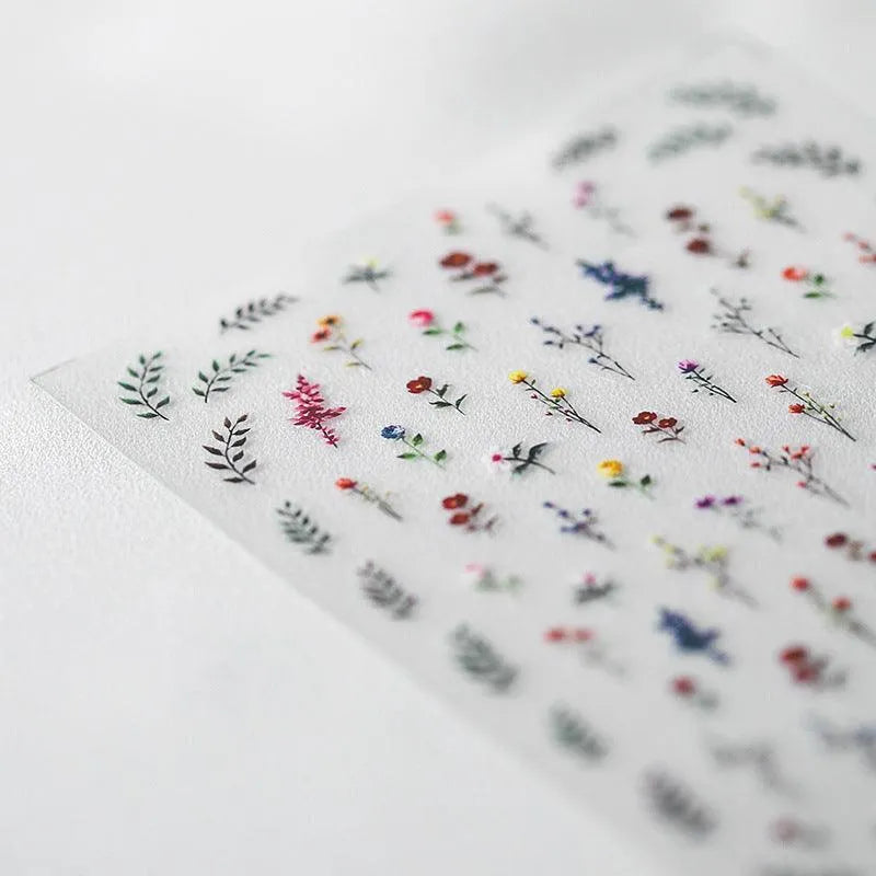 Nail Art Stickers Adhesives Lavender Dry Flowers Leaf Sticker Decals TS034