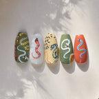 Nail Art Stickers Colorful Snake Adhesive Embossed Sticker Decals to4637
