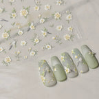 Nail Art Stickers Flower Bird Adhesive Embossed Sticker Decals