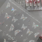 Nail Art Stickers Adhesive Embossed Shell Color Butterfly Wings Sticker Decals TL031