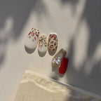 Nail Art Stickers Pink Leopard Bow Knot Adhesive Sticker Decals 