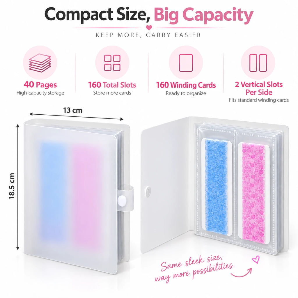 Nail Foil Storage Album – 160-Slot Compact Organizer