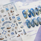 Nautical Nail Art Stickers Ship Anchor Beacon Design Adhesive Sticker Decals TS2947