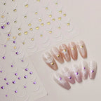 Necklace Design Nail Art Stickers Adhesive Embossed Rhinestone Heart Shape Pendant Sticker Decals to3919