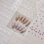 Necklace Design Nail Art Stickers Adhesive Embossed Rhinestone Heart Shape Pendant Sticker Decals to3919