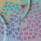 Neon Love Heart Nail Art Stickers Hollow Decals for Valentine's Day