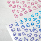 Neon Love Heart Nail Art Stickers Hollow Decals for Valentine's Day