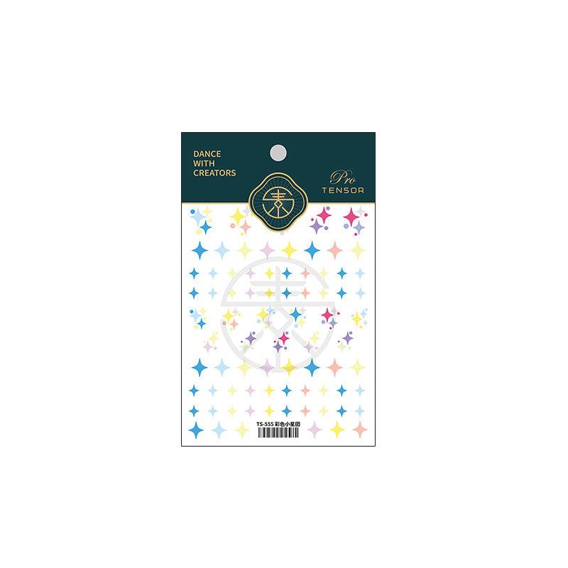 Neon Star Nail Art Stickers Adhesive Embossed Cross Star Sticker Decals TS847 - Nail MAD
