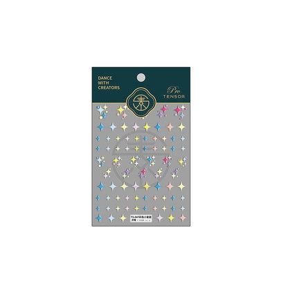 Neon Star Nail Art Stickers Adhesive Embossed Cross Star Sticker Decals TS847 - Nail MAD